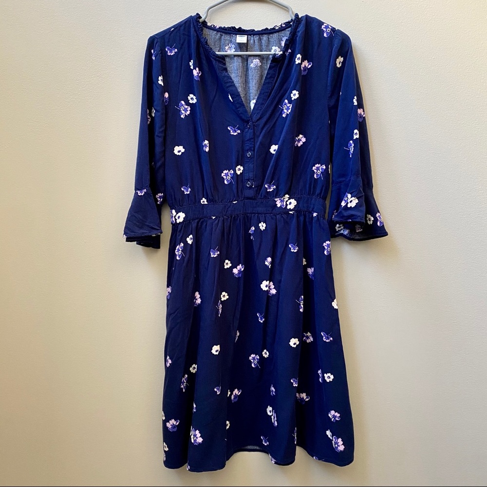 Old Navy | Three Quarter Sleeve Floral Dress